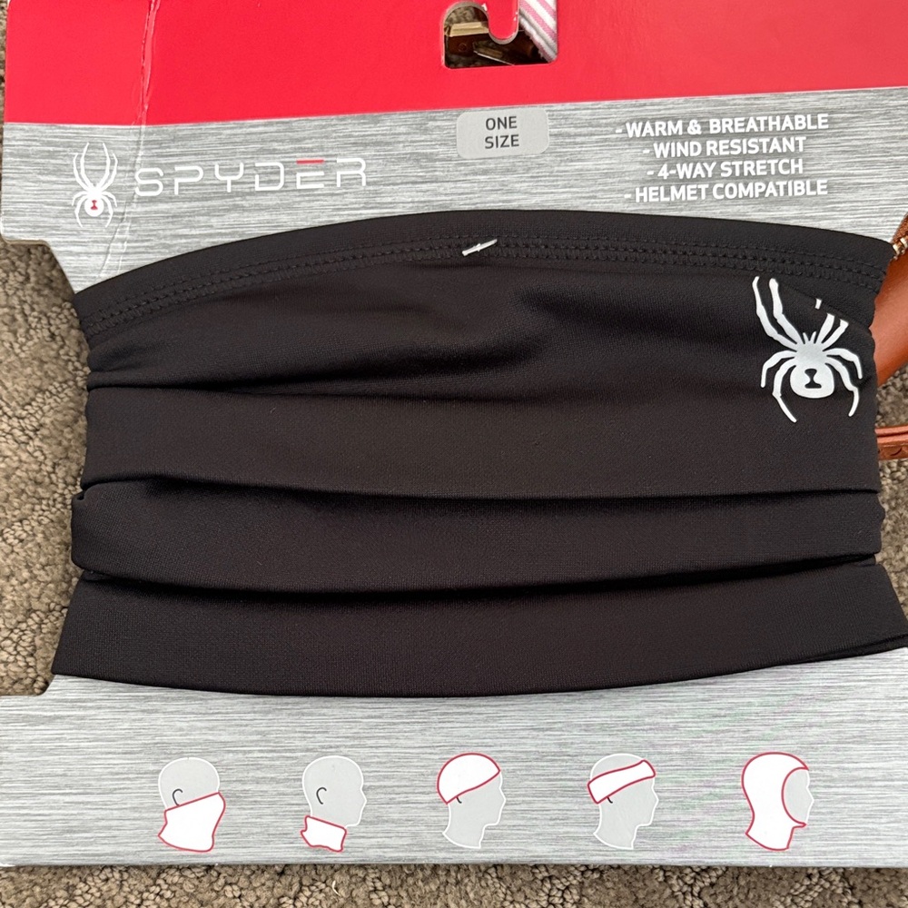 Kids Spyder Black Performance Neck Gaiter